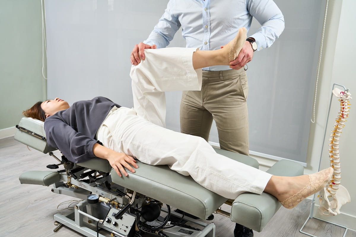 Shockwave therapy treatment used for soft tissue healing after a hiking injury